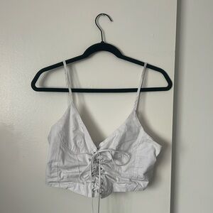 White cropped top